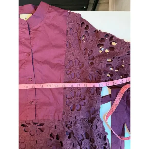 TUCKERNUCK Women’s Merlot Lace Calliope Dress Size L Long Balloon Sleeve Boho - Picture 14 of 16